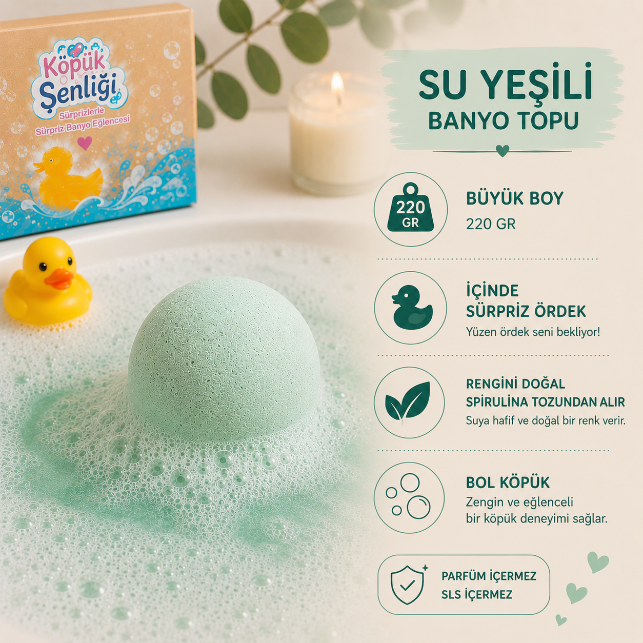 Yüzen Ördekli Banyo Topu