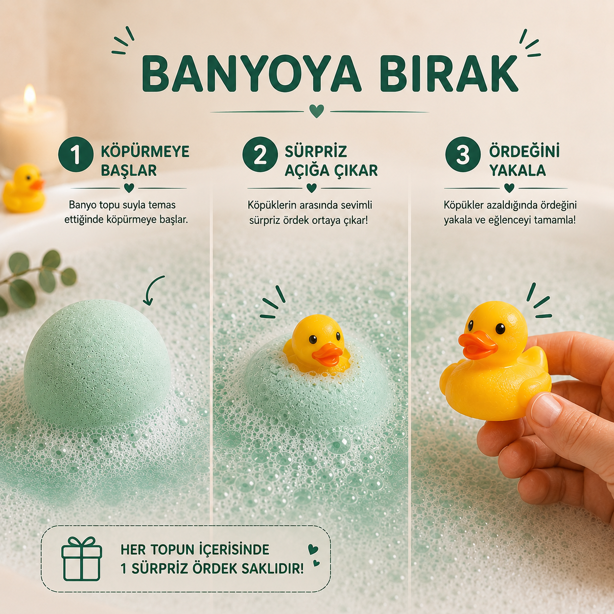 Yüzen Ördekli Banyo Topu